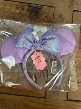 Disney Iridescent Lavender Sequin Minnie Ear Headband